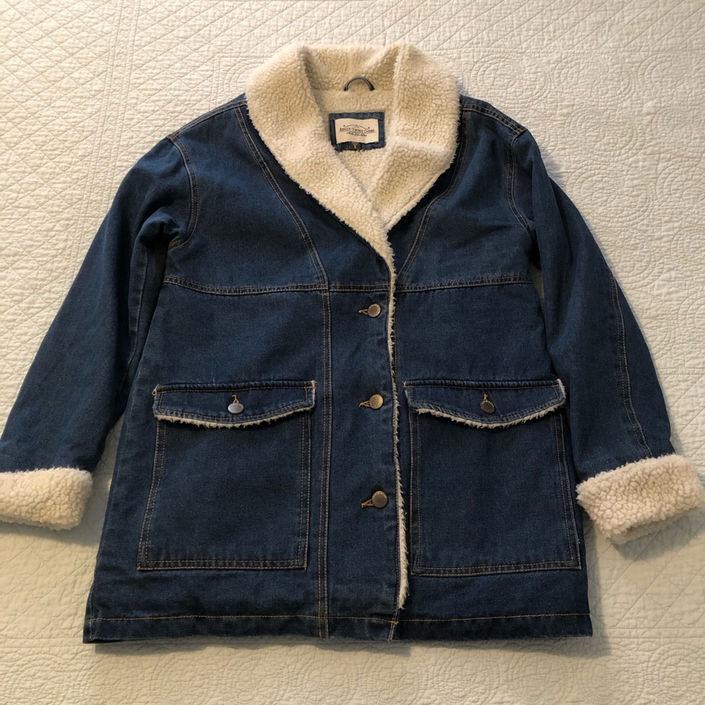 Ashley Vintage Charm Denim Sherpa-Lined Chore Coat